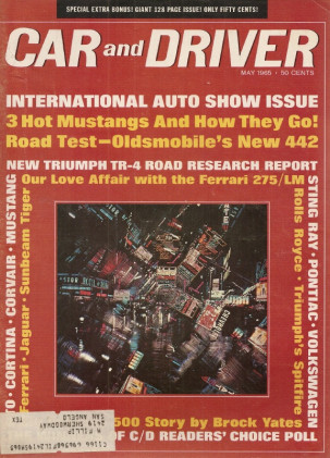 CAR & DRIVER 1965 MAY - GT350, FORD GT40, COBRA, 442